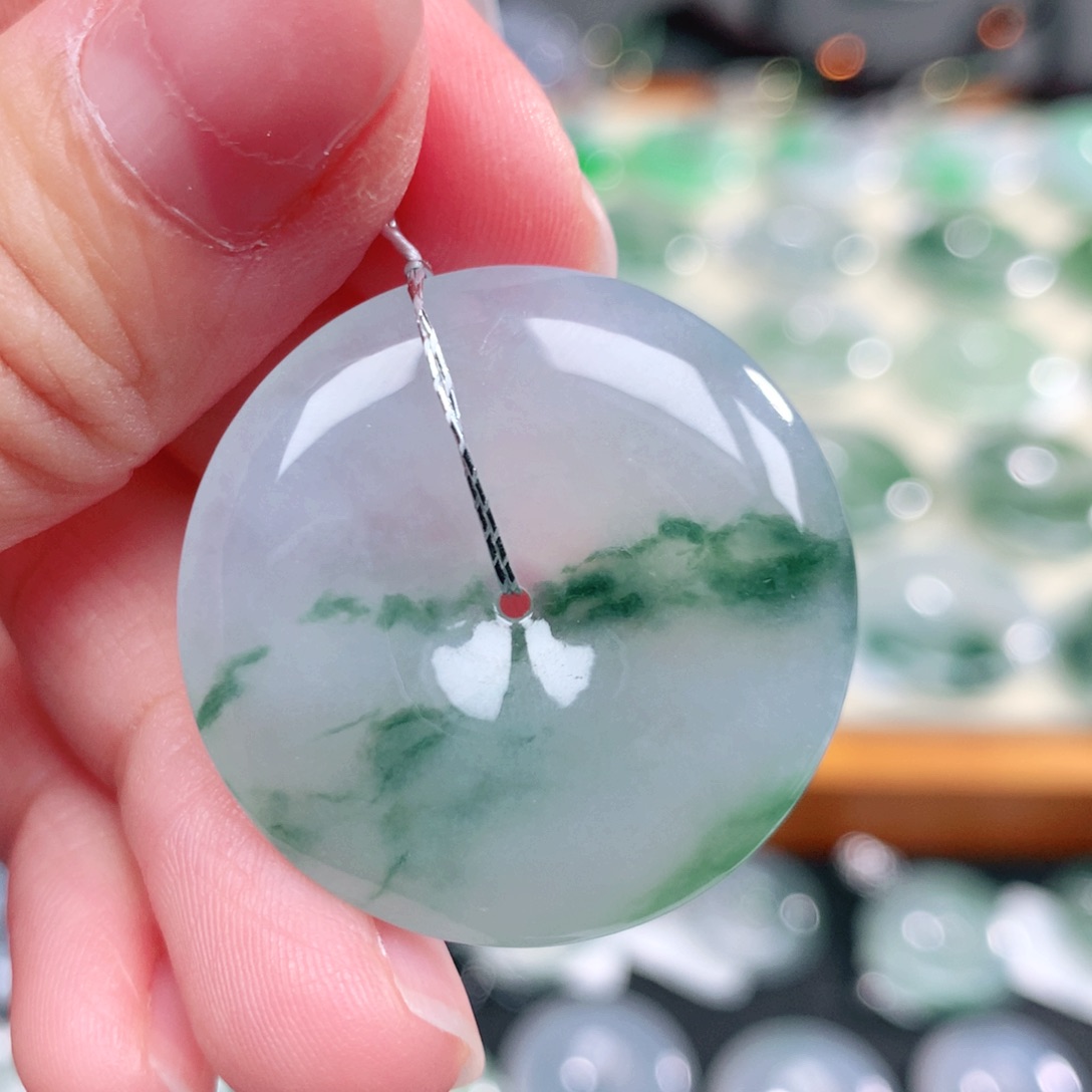 翡翠未镶嵌颈饰天然缅甸翡翠a货30.6-5.8