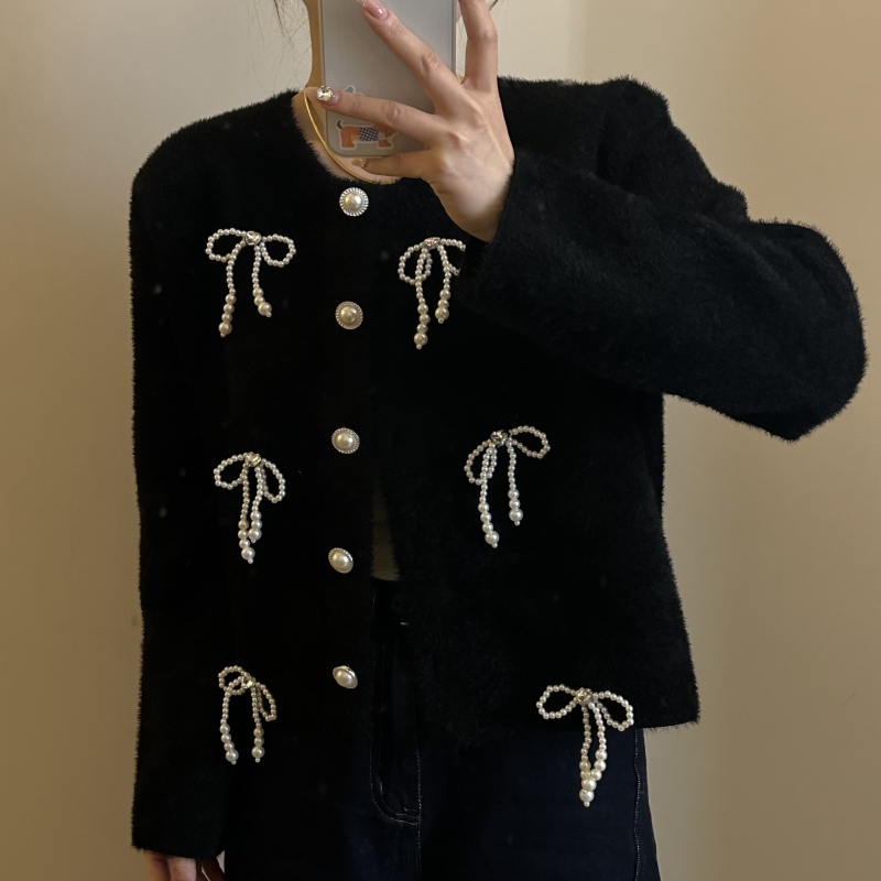 新款气质时尚短款百搭时尚法式女装小香风-B583黑色