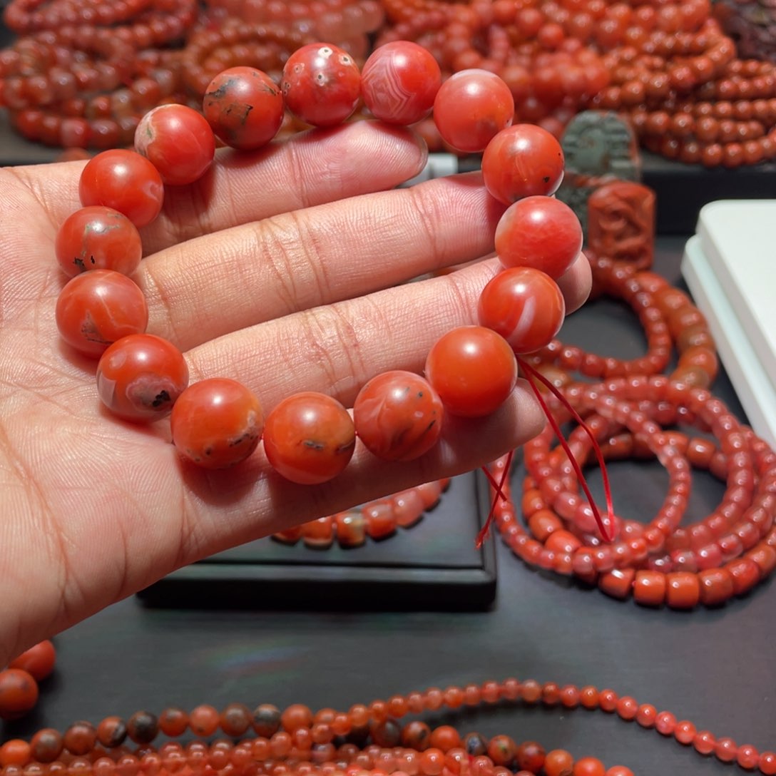 南红玛瑙手链未镶嵌