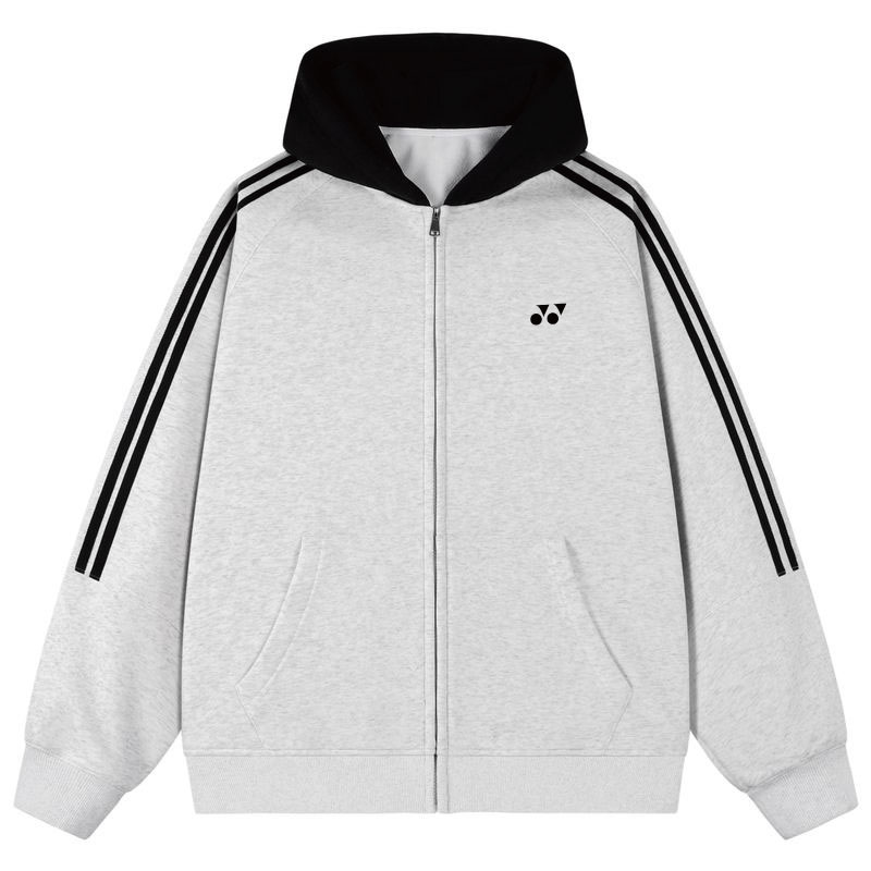 YY秋冬高品质卫衣情侣户外运动羽毛球服棉质开衫外套美式连帽上衣