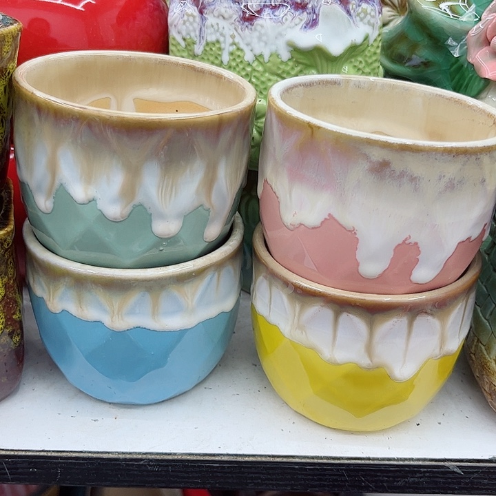 多肉绿植陶瓷花盆9.9包邮，有孔