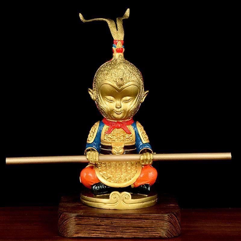 全黄铜孙悟空莲花禅意齐天大圣办公室玄关斗战胜佛铜器礼品摆件