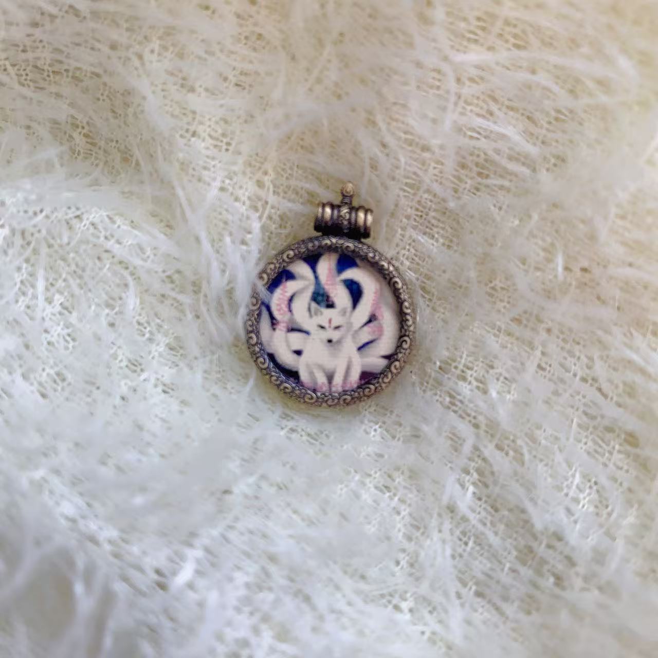 合金吊坠 精美时尚纽扣小狐狸吊坠