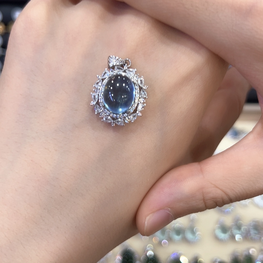 蛇纹石玉银S925镶嵌饰品可**麻