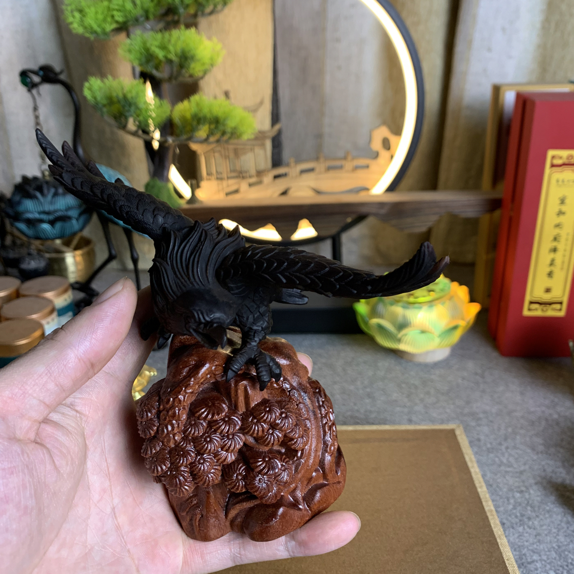 高货哦 太行崖柏雷击木16公分大展宏图老鹰办公室家居客厅装饰摆