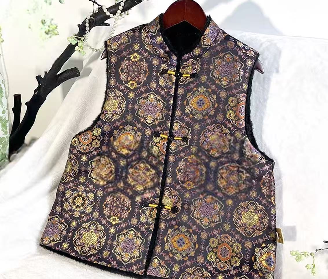 秋冬新款减龄时尚百搭新中式国风双面双穿马甲 