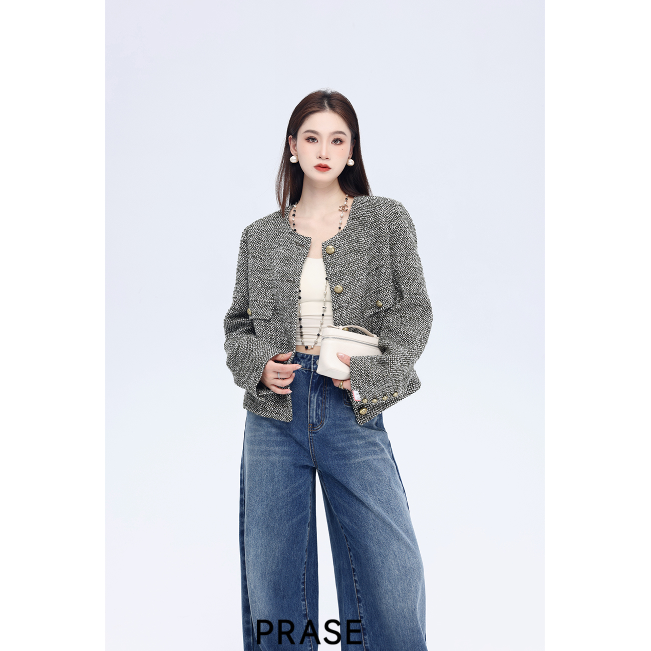 PRASE·噜【银河香香】微胖轻奢设计款秋气质小香风短外套PR507B106