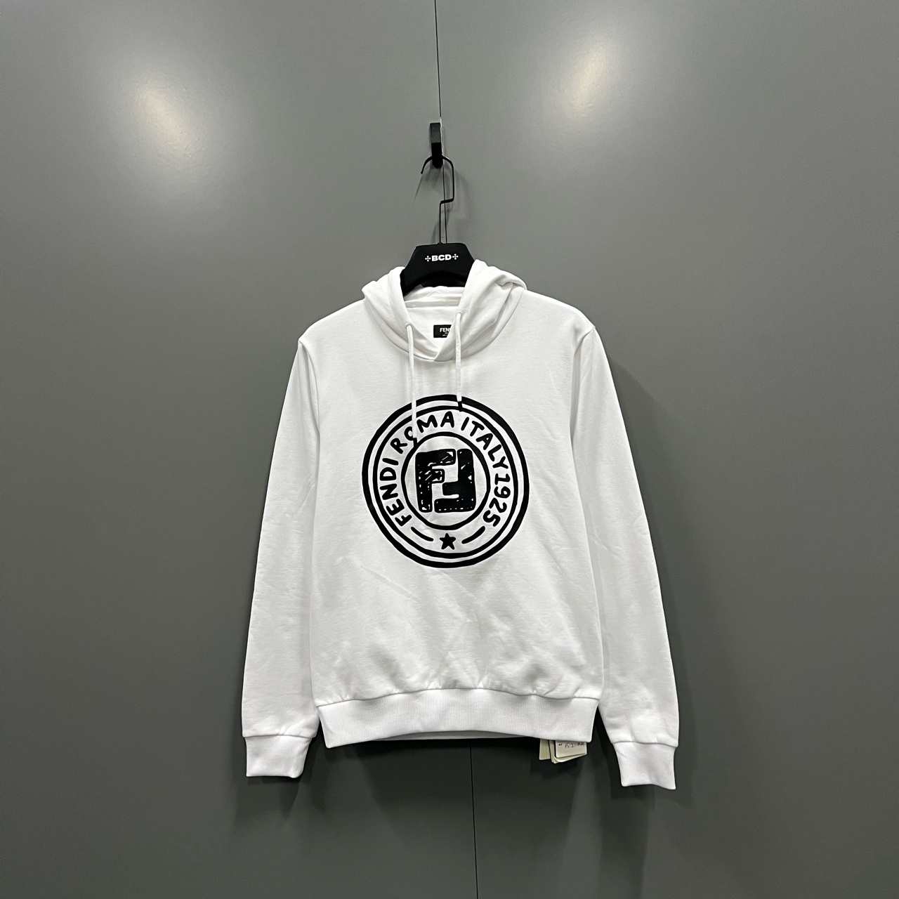 99新 FENDI/芬迪 (ll)白色徽标字母印花帽衫 XS码 bc007354 