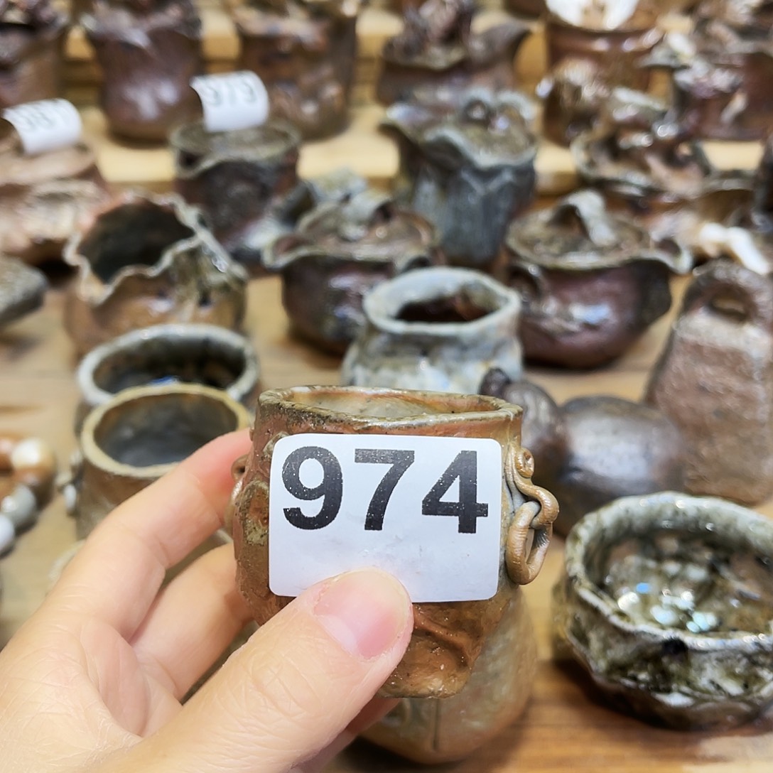 銅***邪瓶柴烧粗陶手捏杯