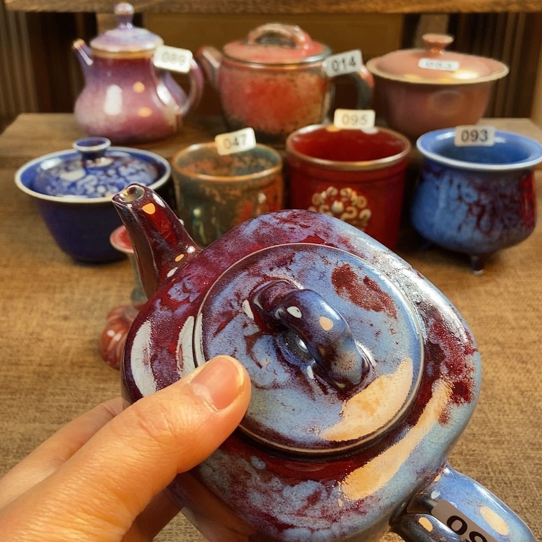 摆件向*抖钧瓷茶壶茶具