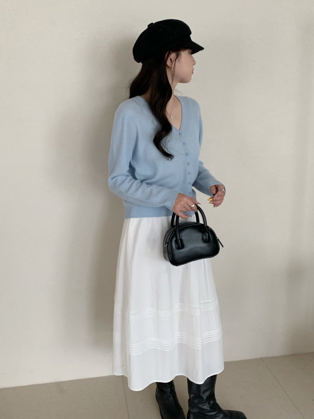 【素简.800158】秋冬新款100绵羊毛长袖无缝开衫羊毛衫