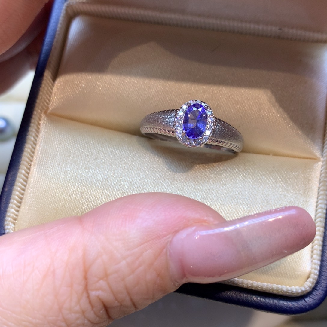 银S925镶嵌戒指坦桑石