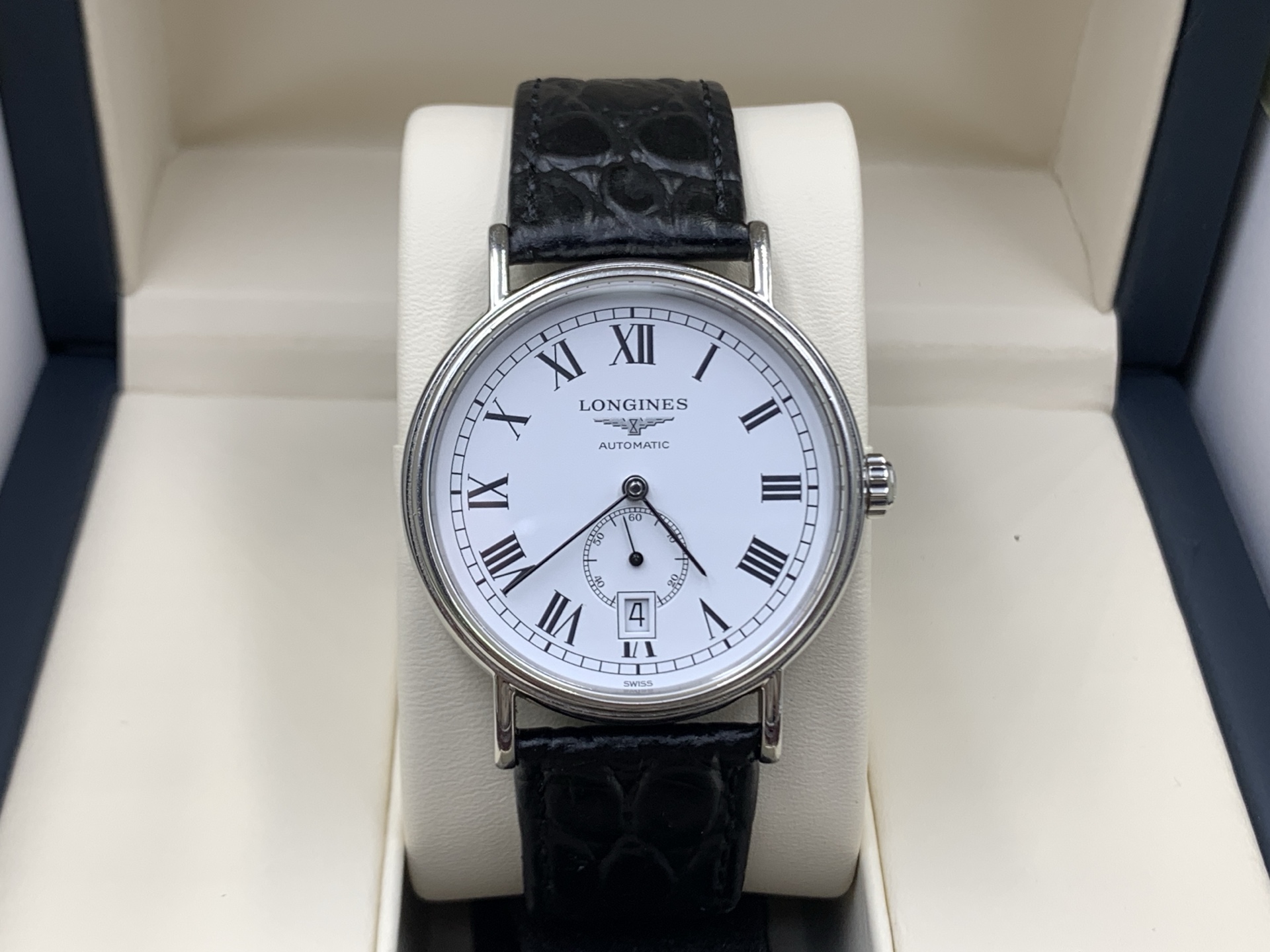 99新 Longines/浪琴 瑰丽系列自动男表L4.904.4.11.2表径38.5