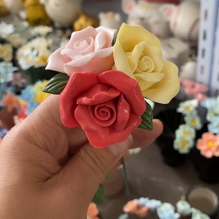 瓷片纯手工陶瓷花摆件1