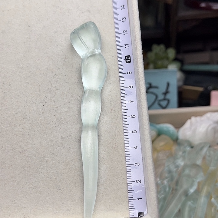 蛇纹石玉未镶嵌发簪藕节