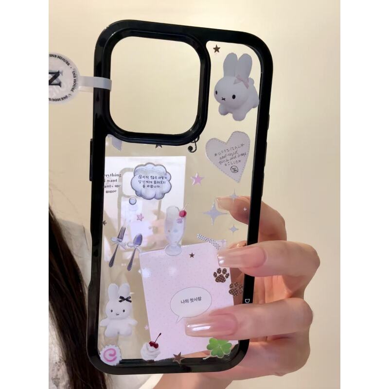 韩系清新冰淇淋米菲兔适用iPhone16promax苹果15pro手机壳二合一
