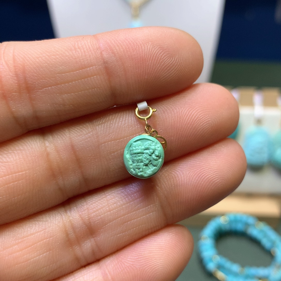 绿松石滴流18K金镶嵌