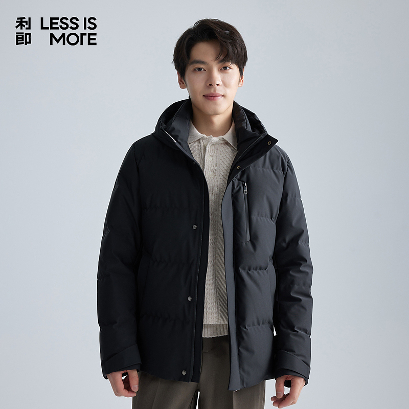 利郎【都市极简】连帽中长款羽绒服潮流时尚户外运动保暖商务休闲男
