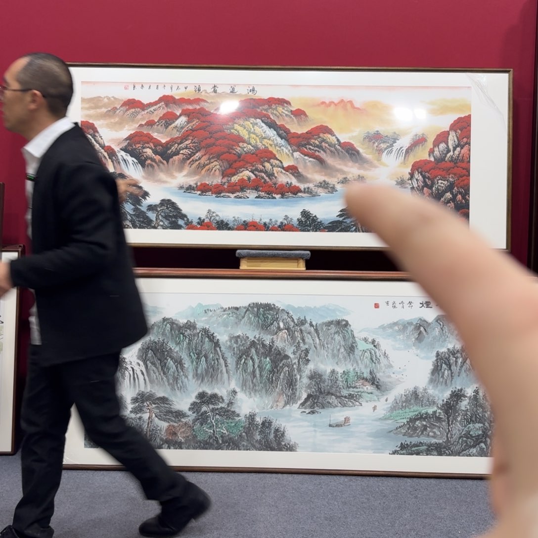 国画带框绘画210/80尺寸