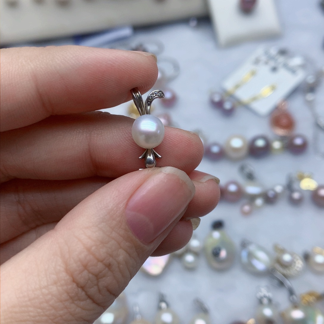 淡水珍珠颈饰银S925镶嵌