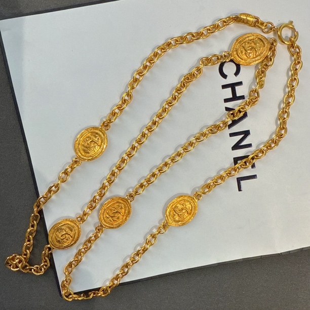95新 Chanel/香奈儿 Chanel vintage香奈儿中古金币项链