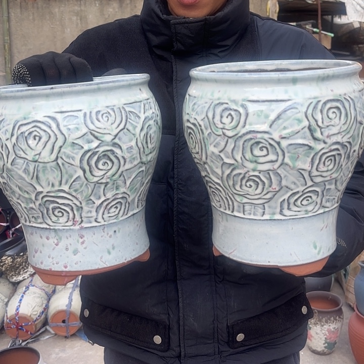 红陶精品玫瑰两个口径18高度23