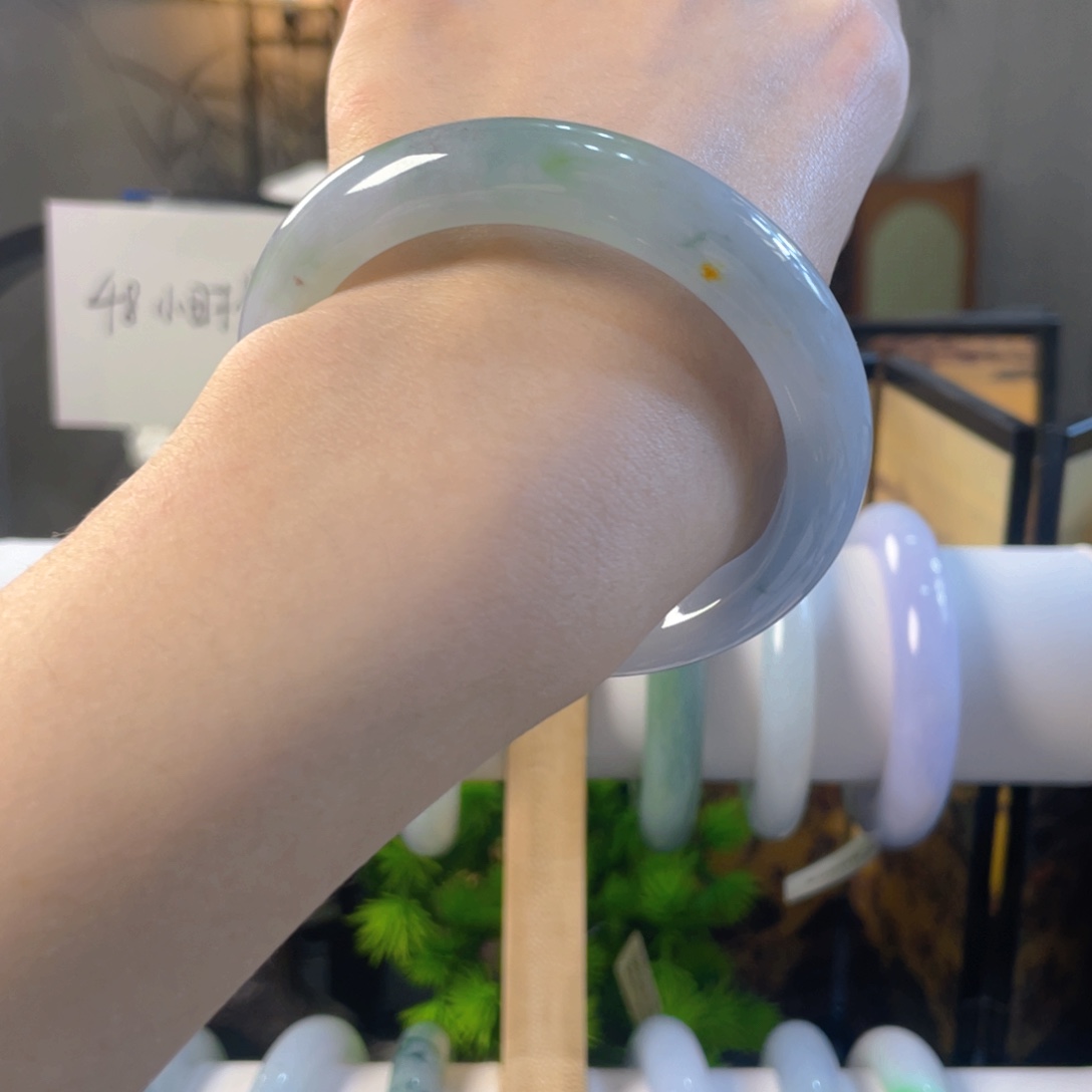 翡翠未镶嵌手镯细糯冰9