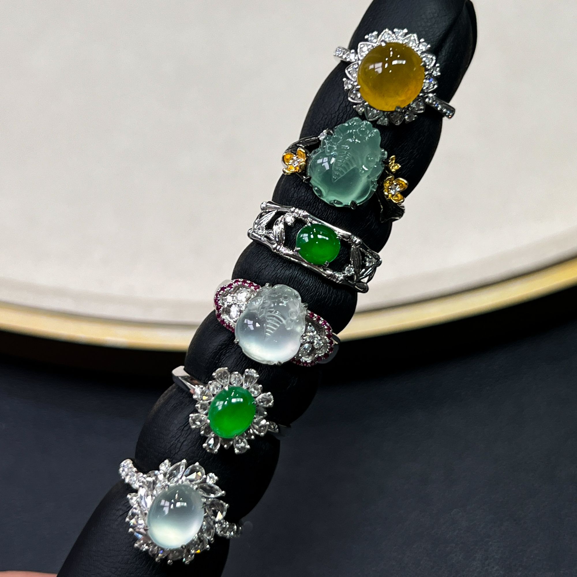 翡翠戒指1件-18K金-多样性发货只发一件-J1-JX|CXQ21