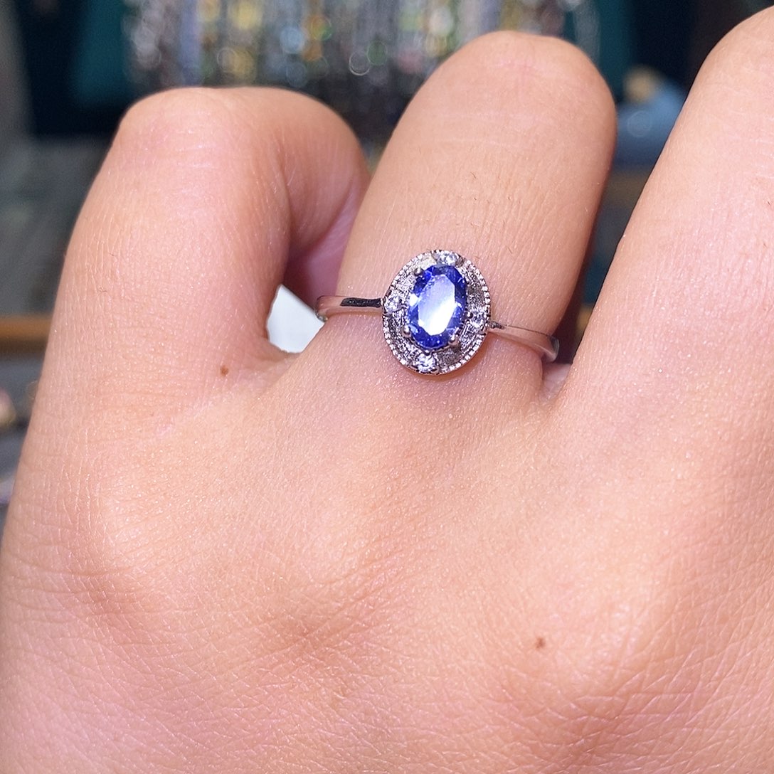 坦桑石戒指银S925镶嵌