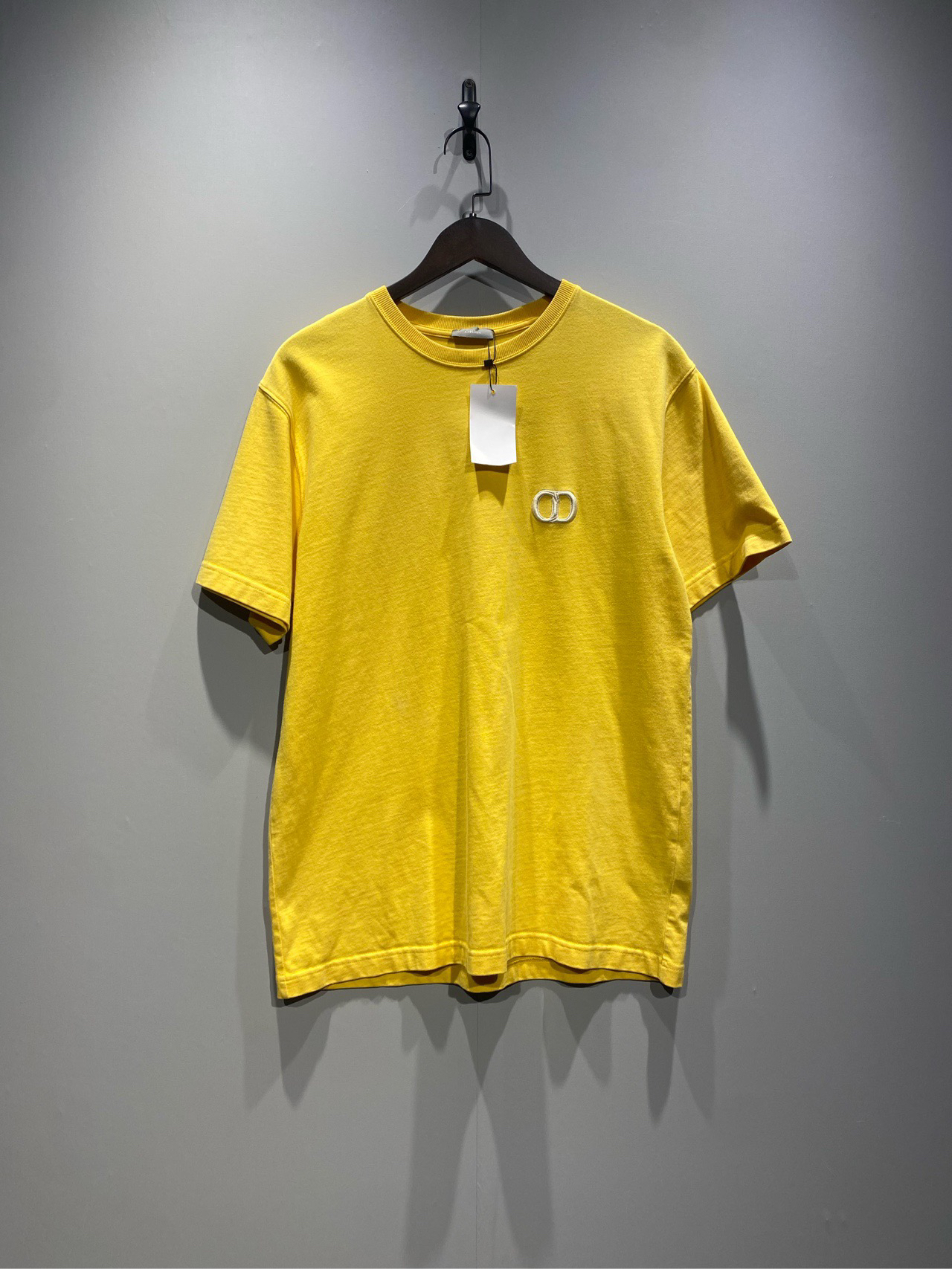 未使用 DIOR/迪奥 ss23 logo刺绣短袖 亮黄色/ma码/0026