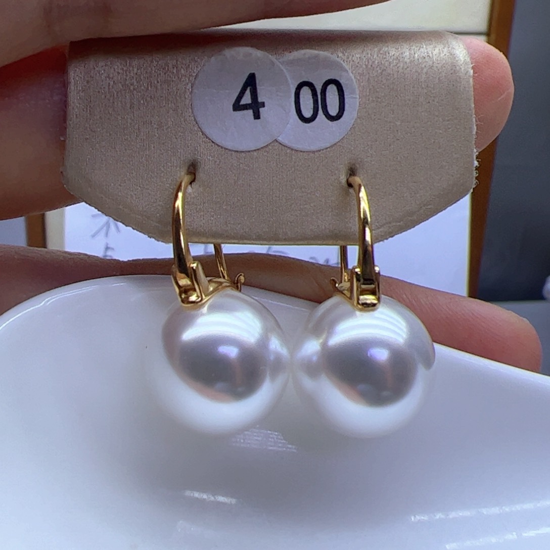 淡水珍珠耳饰银S925镶嵌