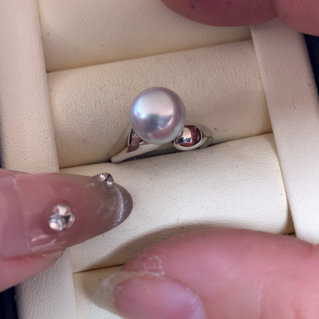 海水珍珠戒指银S925镶嵌