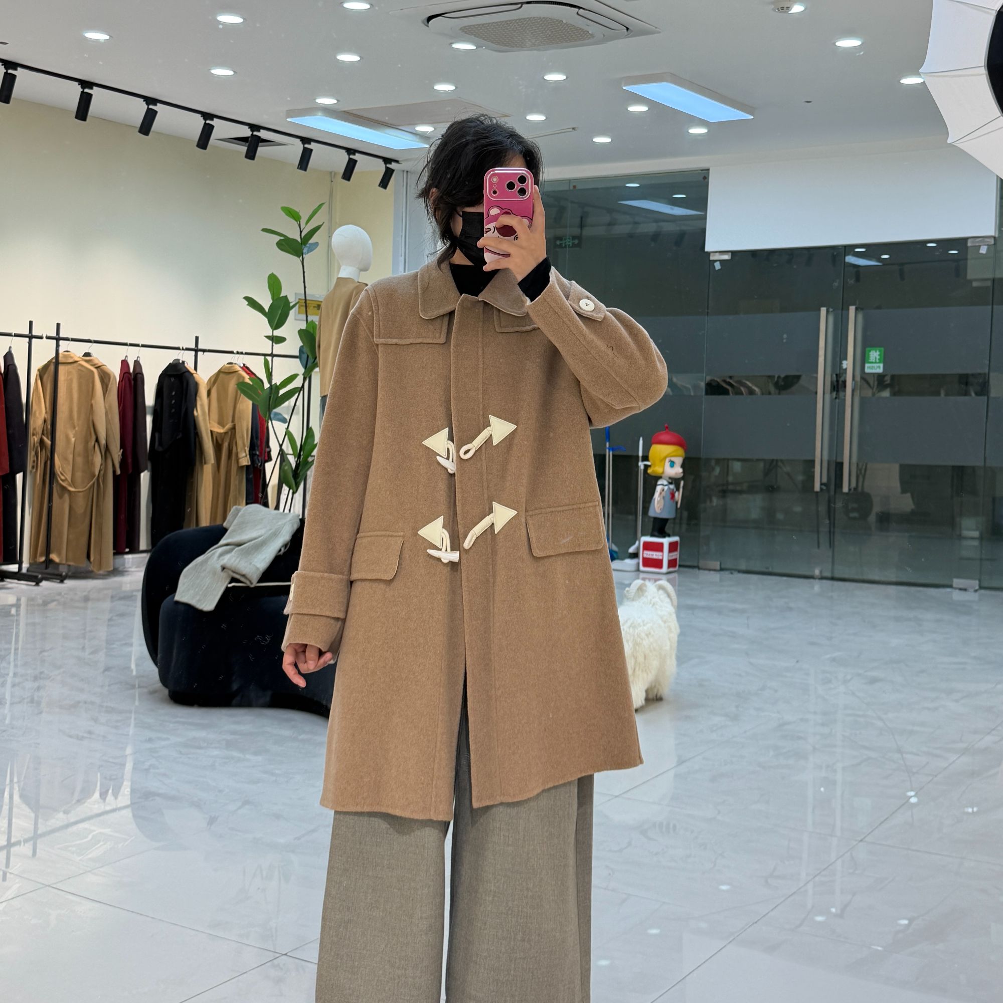 【%山羊绒大衣】82080 长  新款秋冬双面羊毛大衣外套小个子中长款