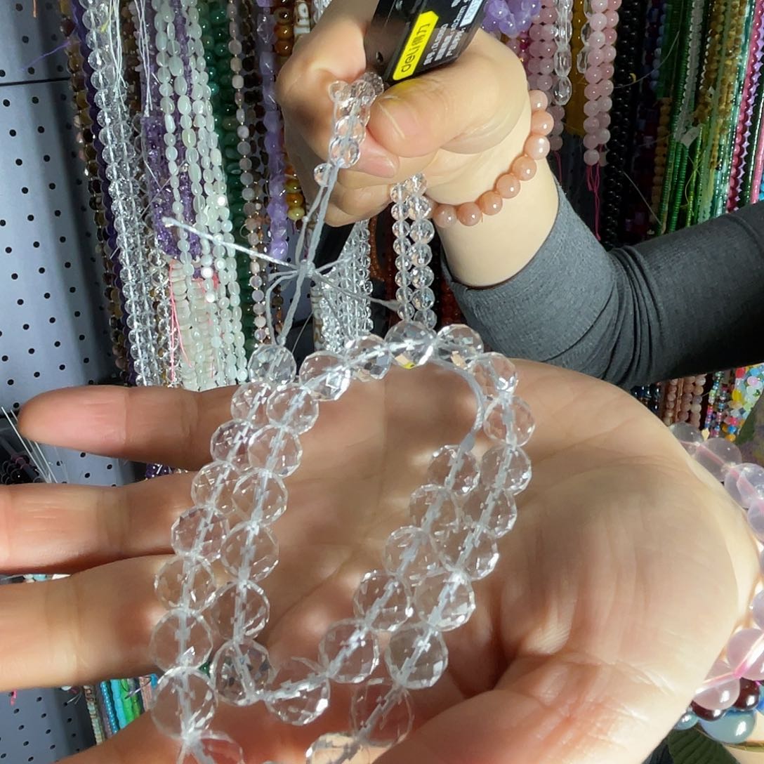 玛瑙/玉髓珠宝半成品未镶嵌白水64切约10mm