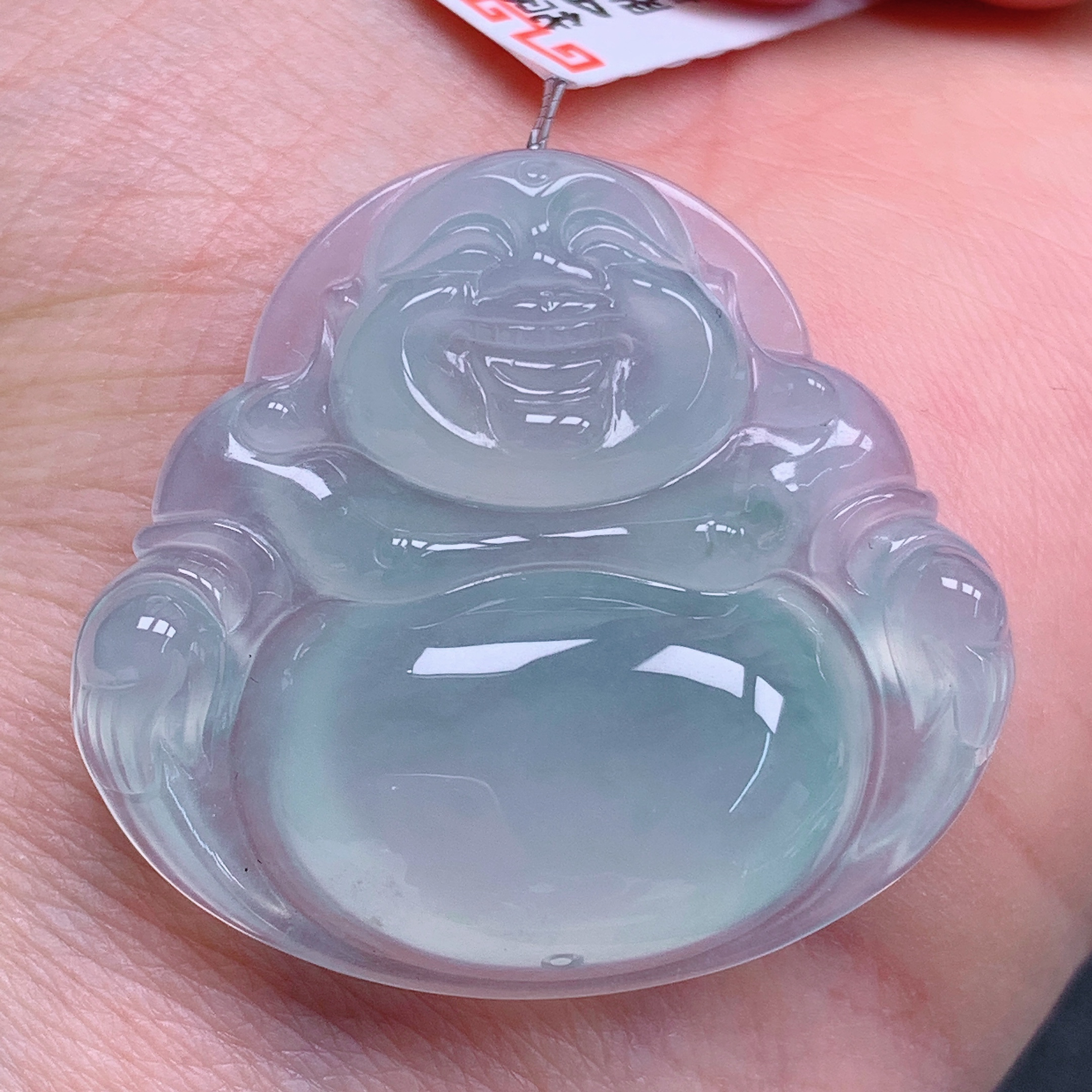 天然缅甸翡翠A货正冰晴佛公气质精美尺寸35+31.8+7.2  388