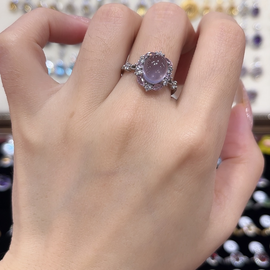 银S925镶嵌萤石戒指