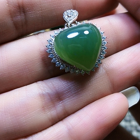 和田玉银S925镶嵌戒指