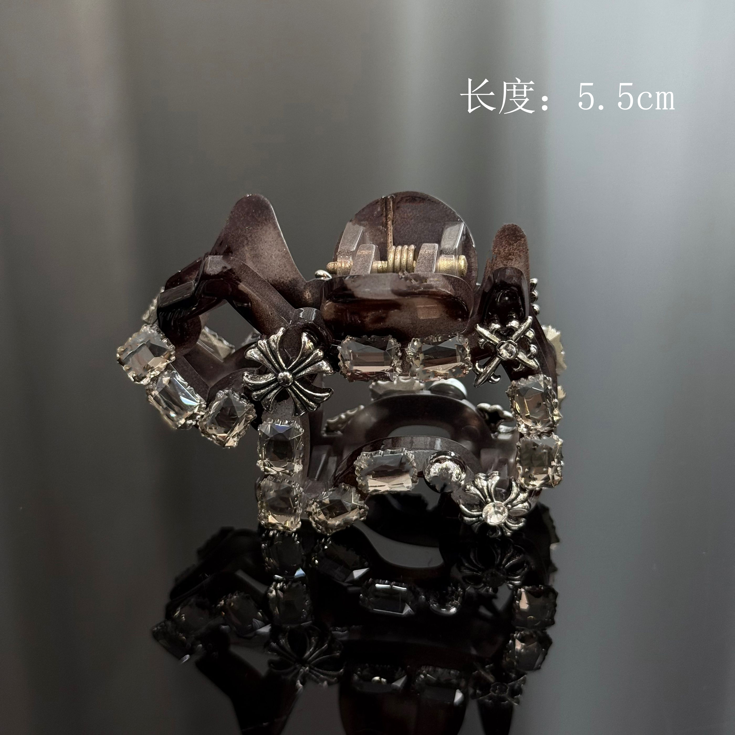 BAOSHATI/宝莎缇F-1567灰色豹纹满钻小狗抓夹