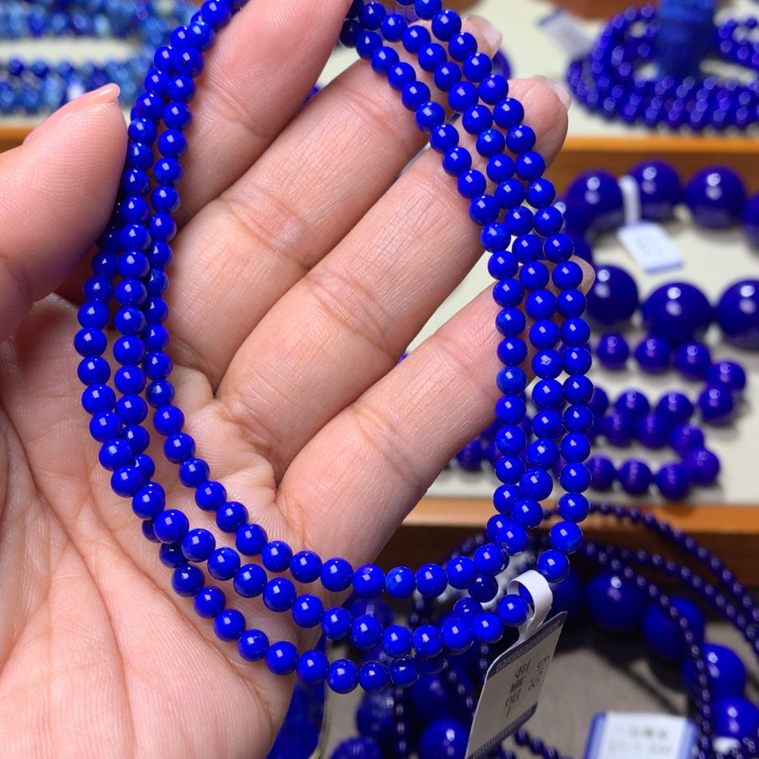 青金石手链未镶嵌4m