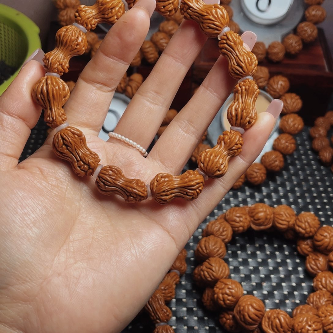 桃核手串秦岭龙纹桃核