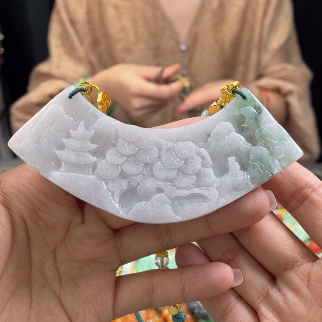 翡翠颈饰未镶嵌代编织