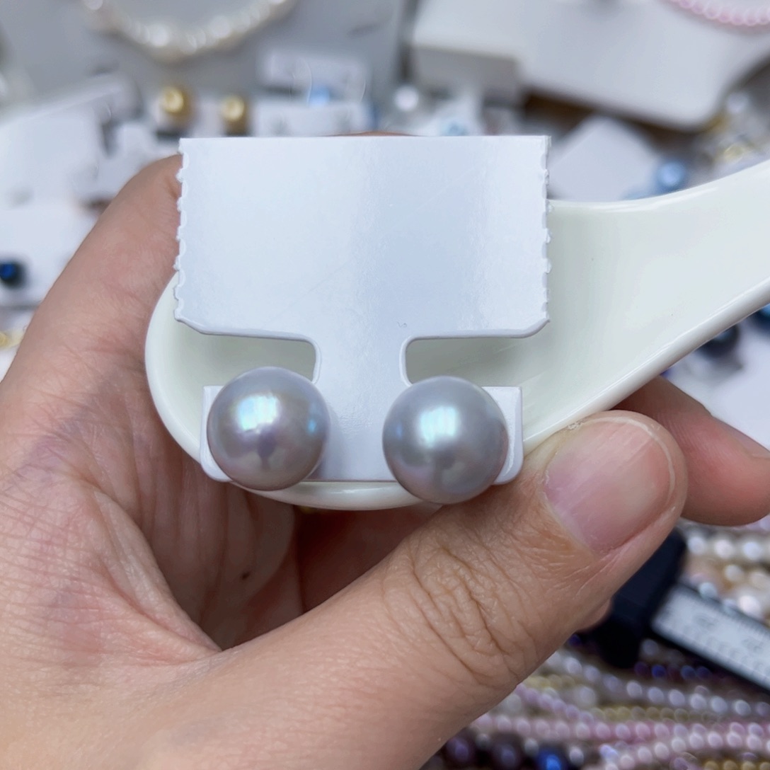 淡水珍珠耳饰银S925镶嵌