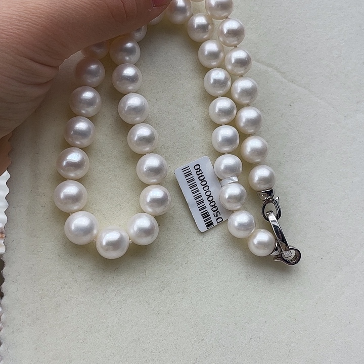 淡水珍珠银S925镶嵌颈饰卡11➕高品极光冷白丝绸光