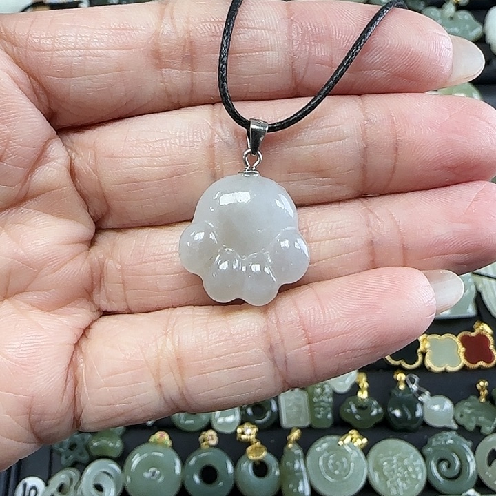 和田玉吊坠(不含链)银S925镶嵌