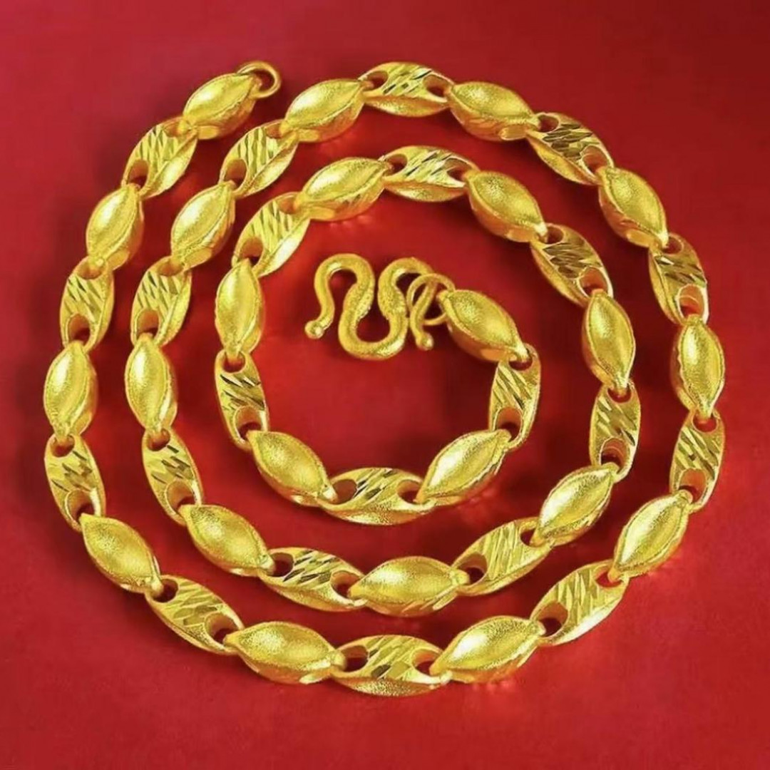 孟加拉赤金【麦穗项链】时尚经典 气质精美 精致男款 实心