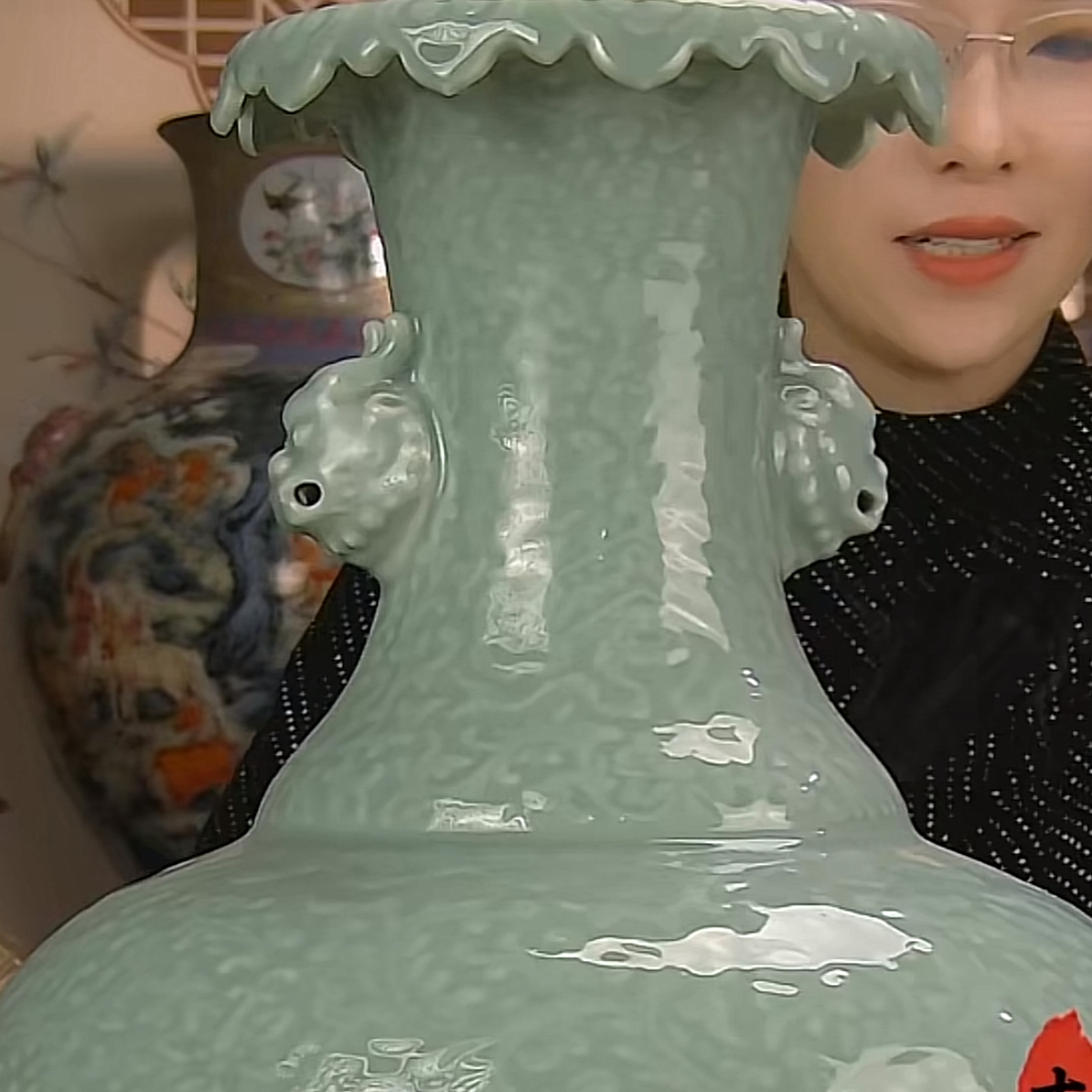 收藏/古玩清粉青釉盘口尊