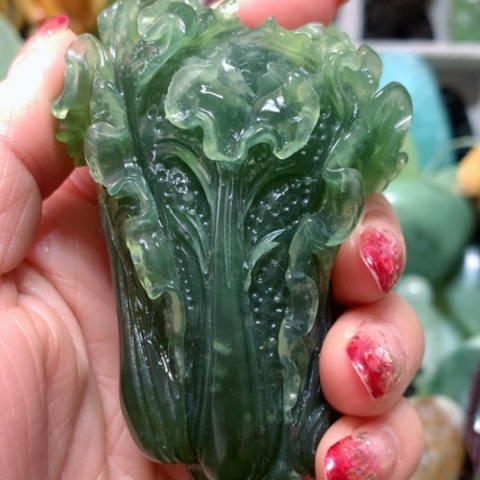 蛇纹石玉手把件未镶嵌