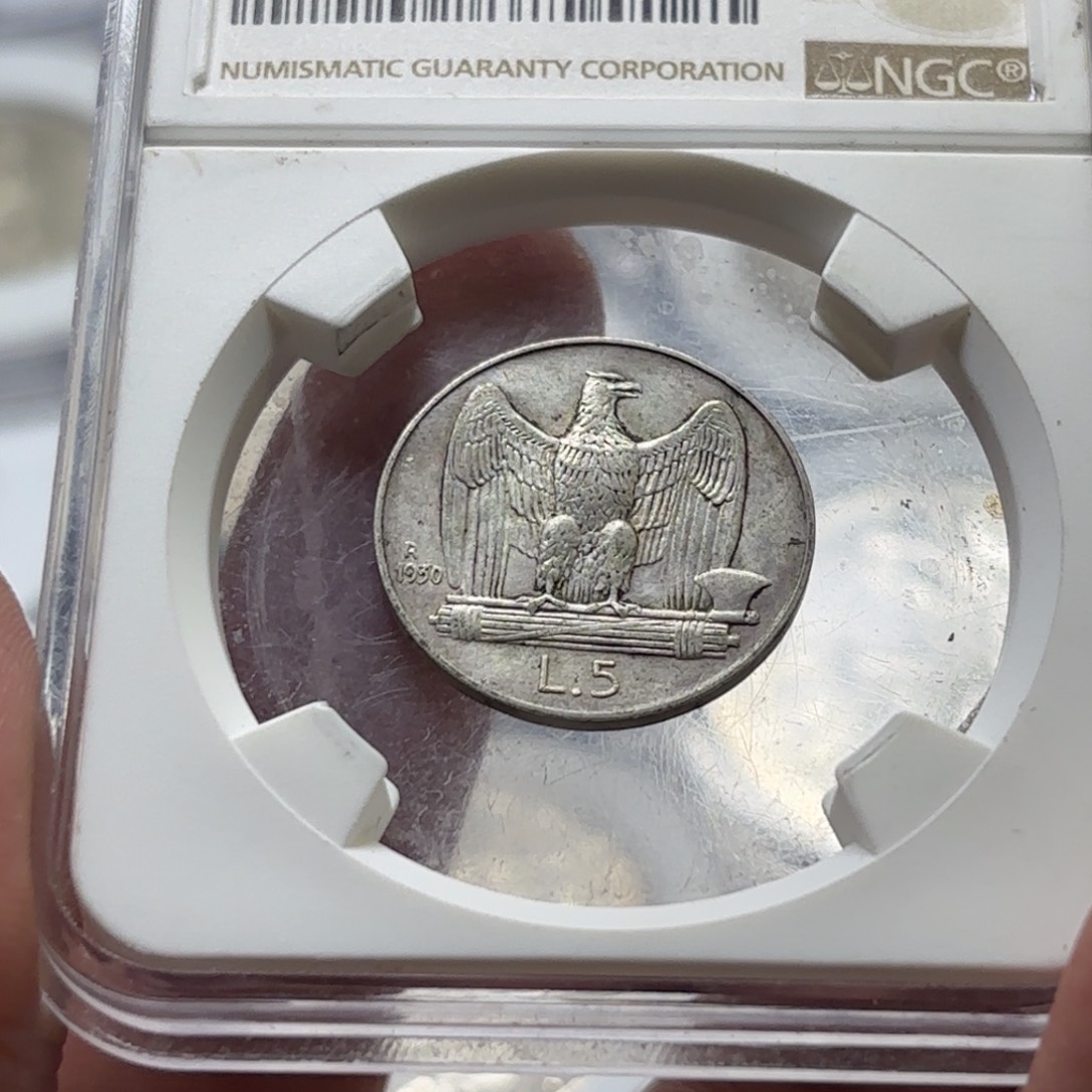 银Ag850意大利5里拉银币