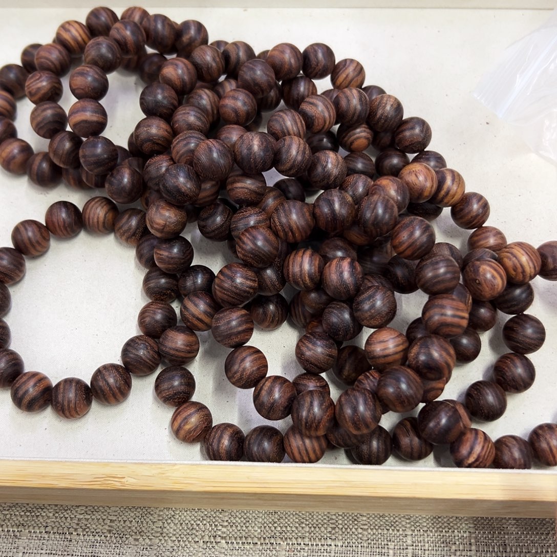 黄花梨/降香黄檀手串/手链15mm圆珠粗抛无胶无腊满纹