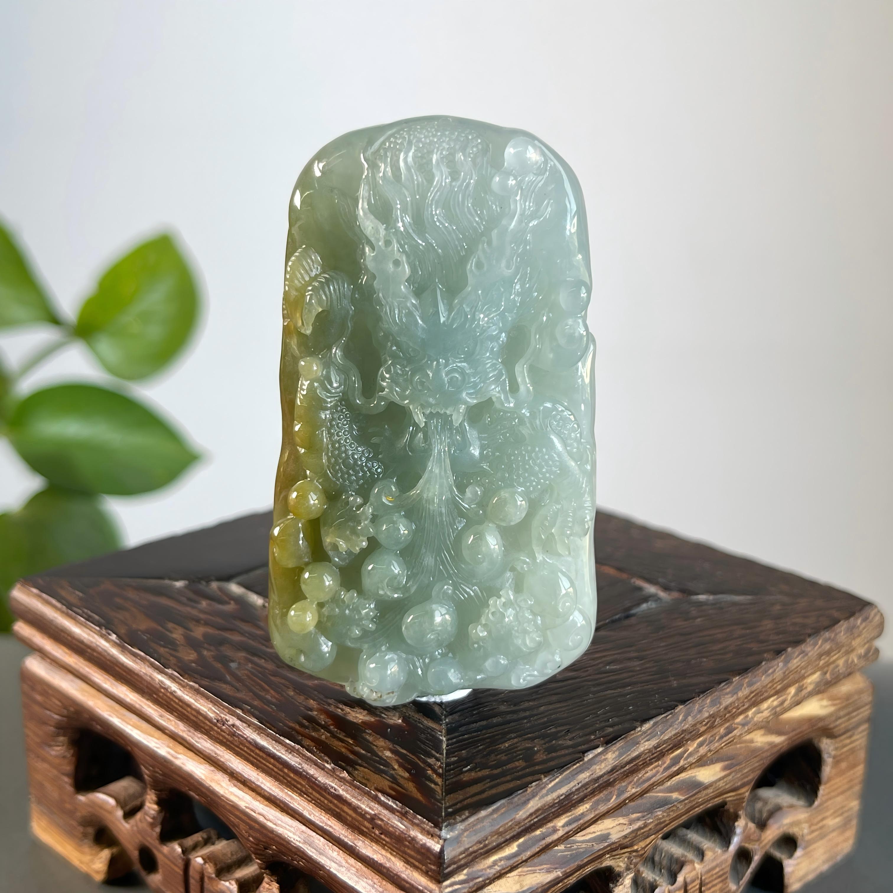 JXA26-123  天然缅甸翡翠A货  龙牌